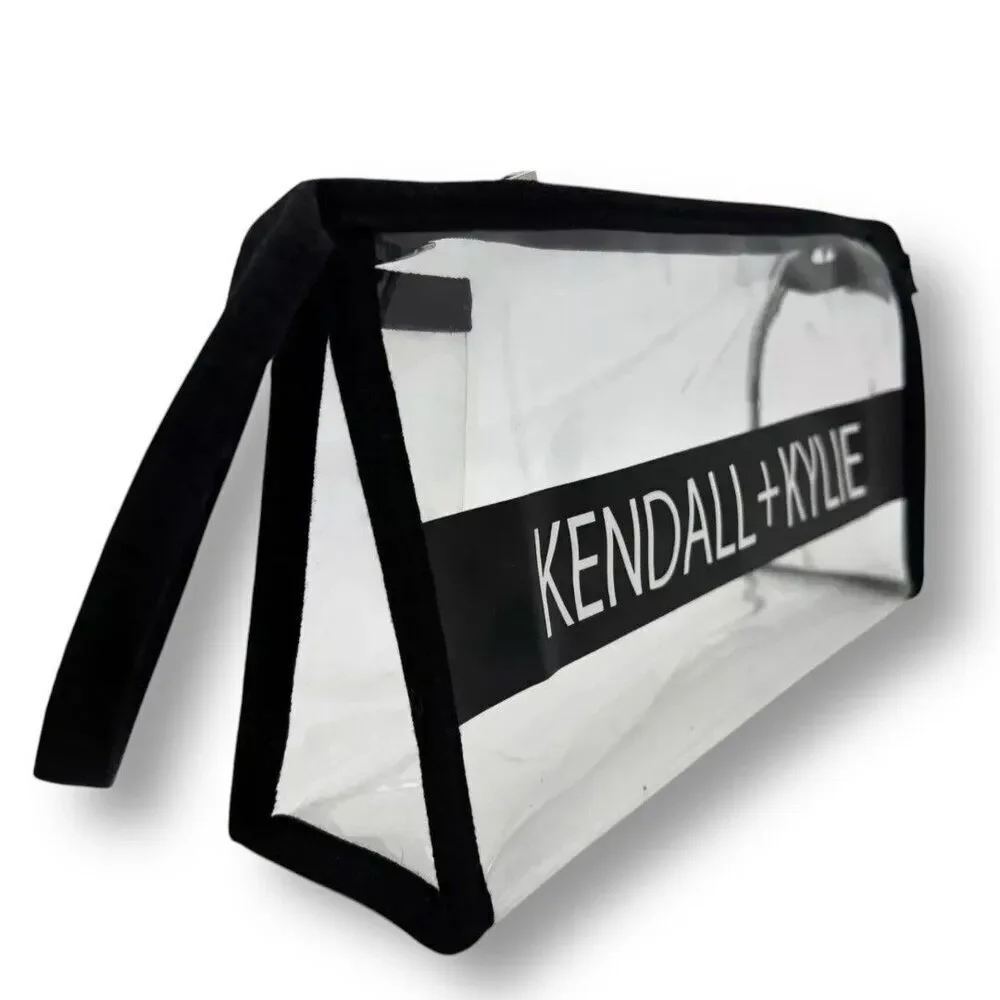 New Kendall + Kylie Clear Makeup Bag Transparent Cosmetic‎ Travel Pouch Case Y2K